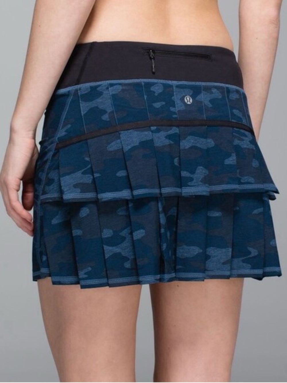 Lululemon Pace Setter Skirt in the Lotus Camo Oil Slick Blue/Black